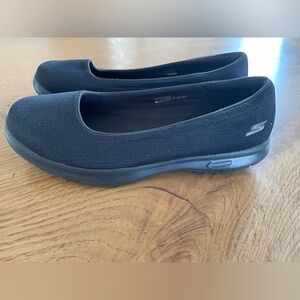 Skechers Women's Black Slip-On Shoes w/ Goga Mat technology